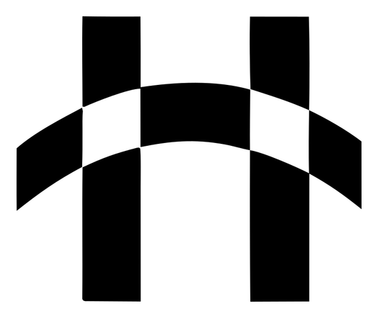 Brutalist Checkered Flag Arch Gateway Crest