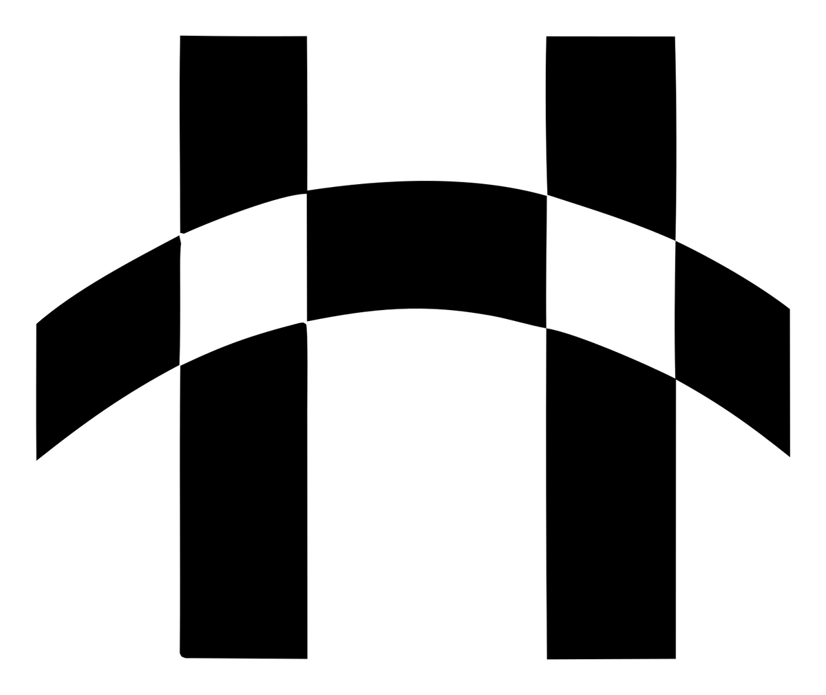 Brutalist Checkered Flag Arch Gateway Crest #ffffff/#000000
