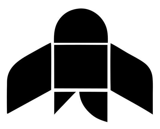 Brutalist Segmented Panel Rocket Launch Icon