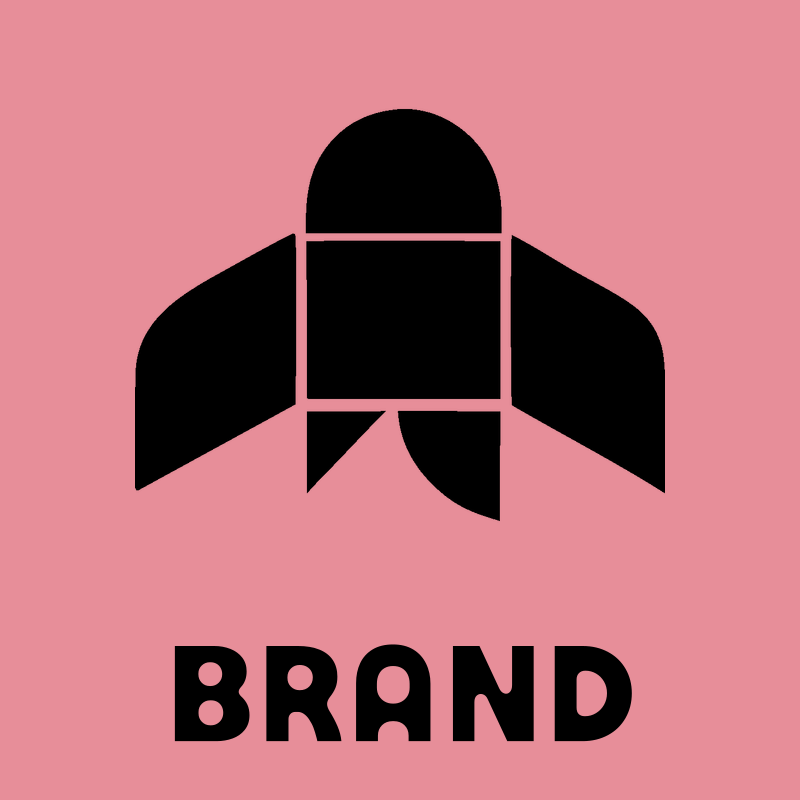Brutalist Segmented Panel Rocket Launch Icon preview