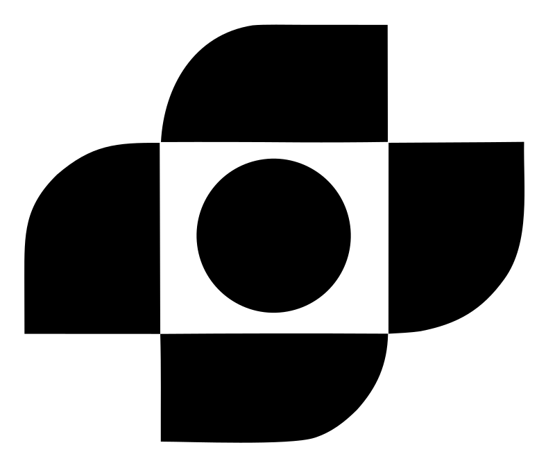 Brutalist Four-Petal Circle Center Mark