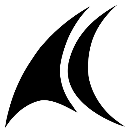 Fluid Curved Twin Sails Sailing Mark #ffffff/#000000