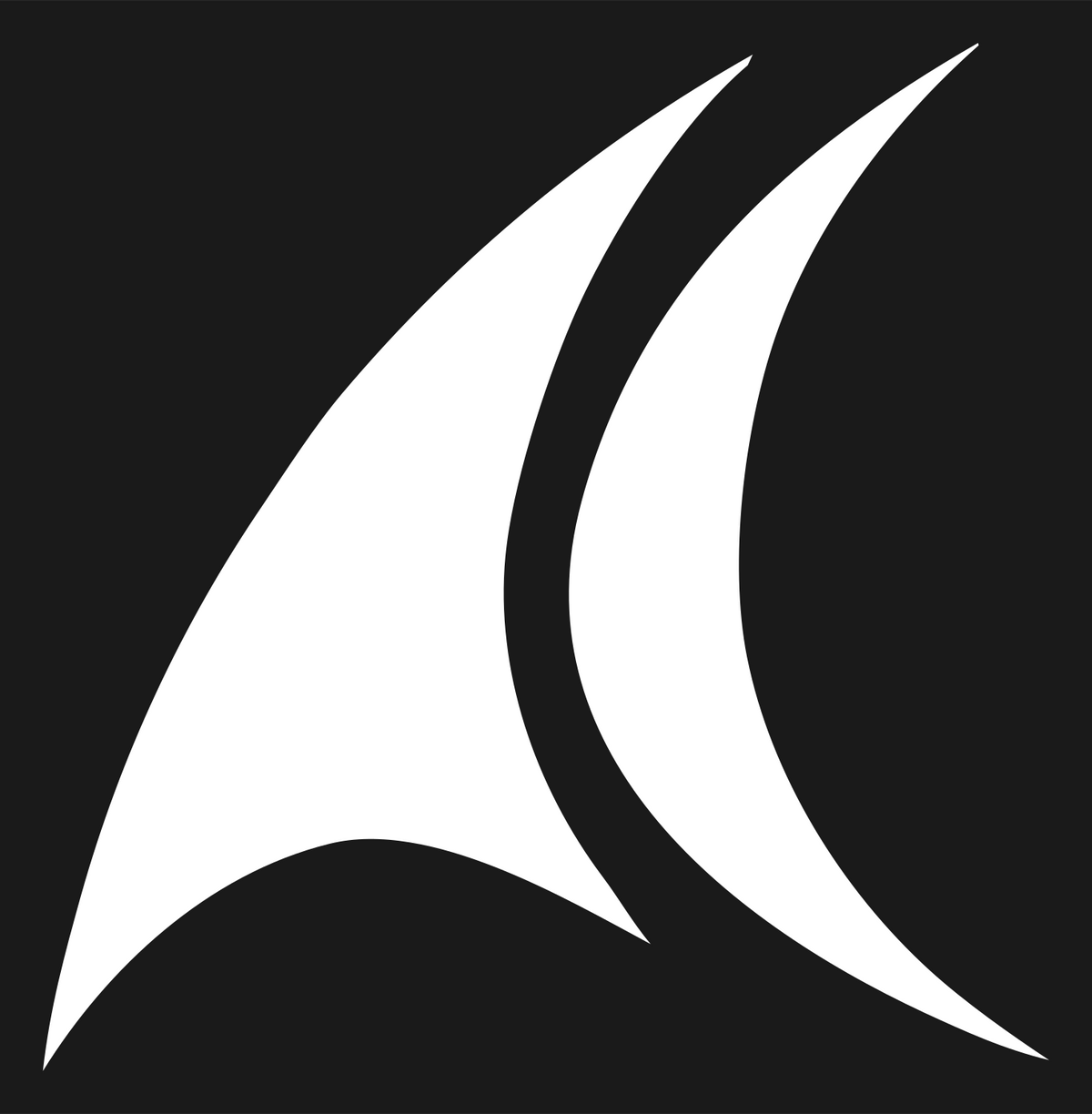 Fluid Curved Twin Sails Sailing Mark #1a1a1a/#ffffff
