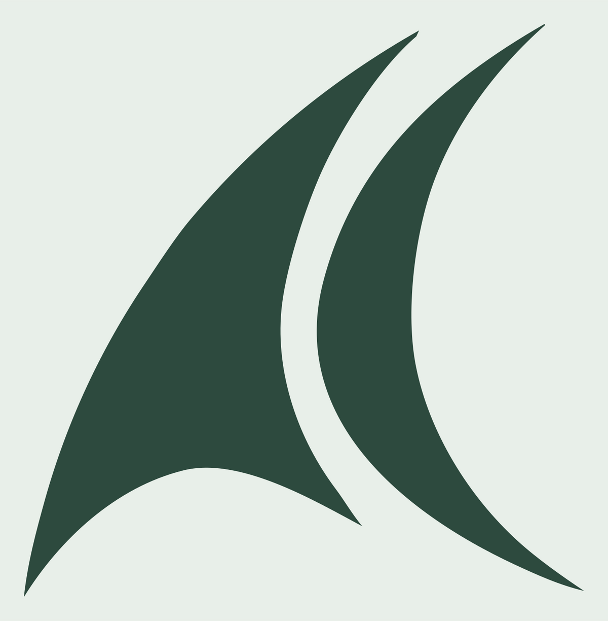 Fluid Curved Twin Sails Sailing Mark #e8efe9/#2d4a3e