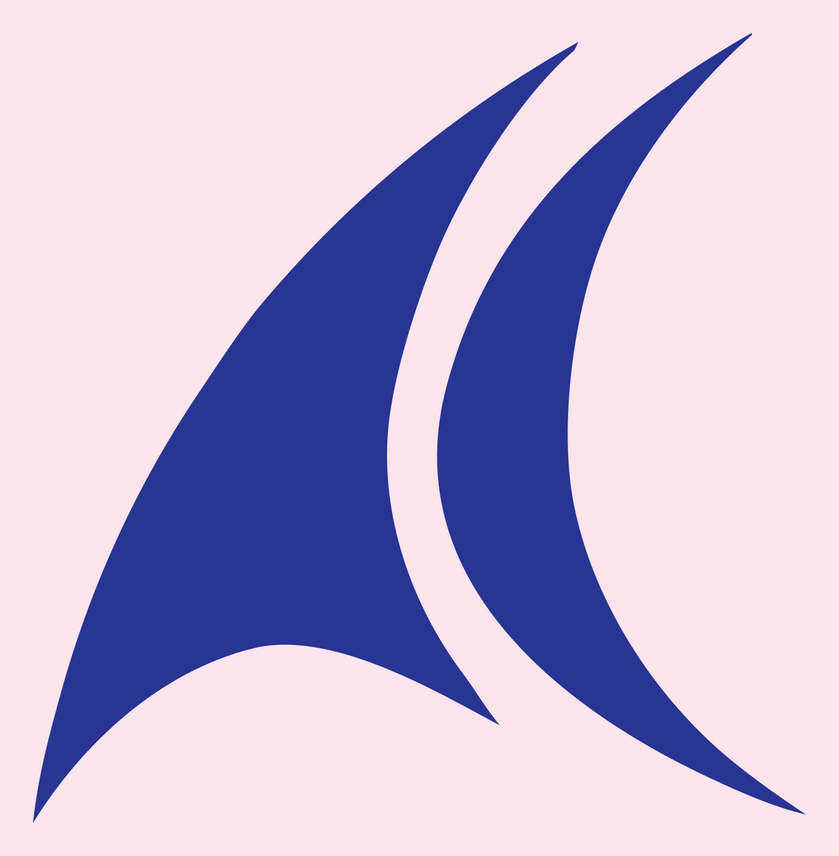 Fluid Curved Twin Sails Sailing Mark #fce4ec/#283593
