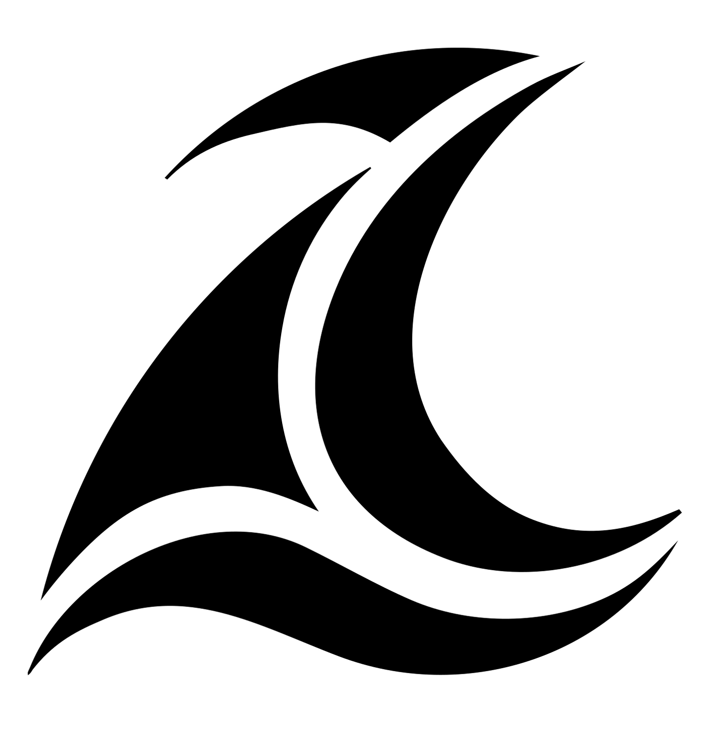 Sweeping Crescent Sail Wind Crest #ffffff/#000000