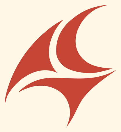 Ship Sails Logo #fff8e7/#c44536