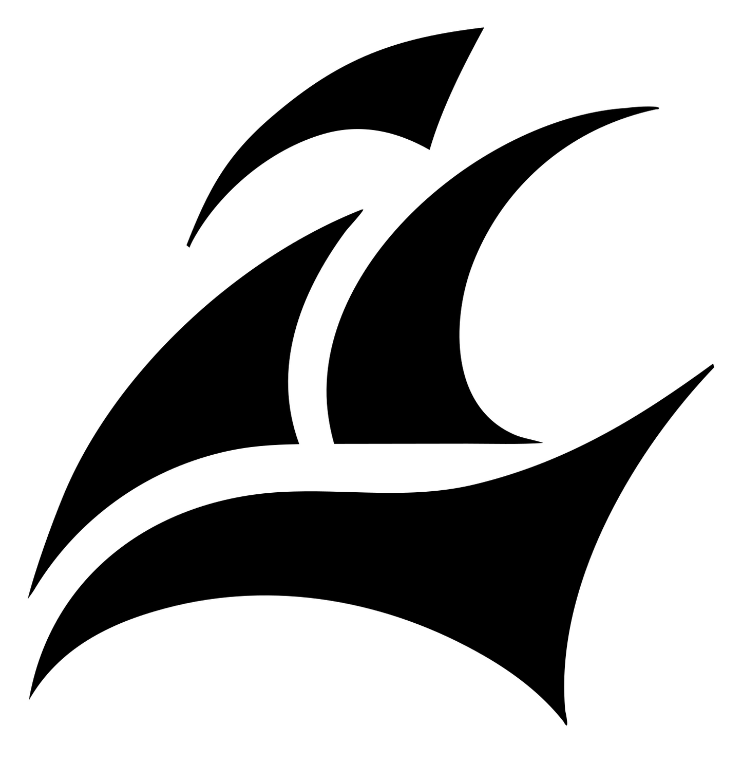 Tall Ship Hand-Drawn Badge #ffffff/#000000
