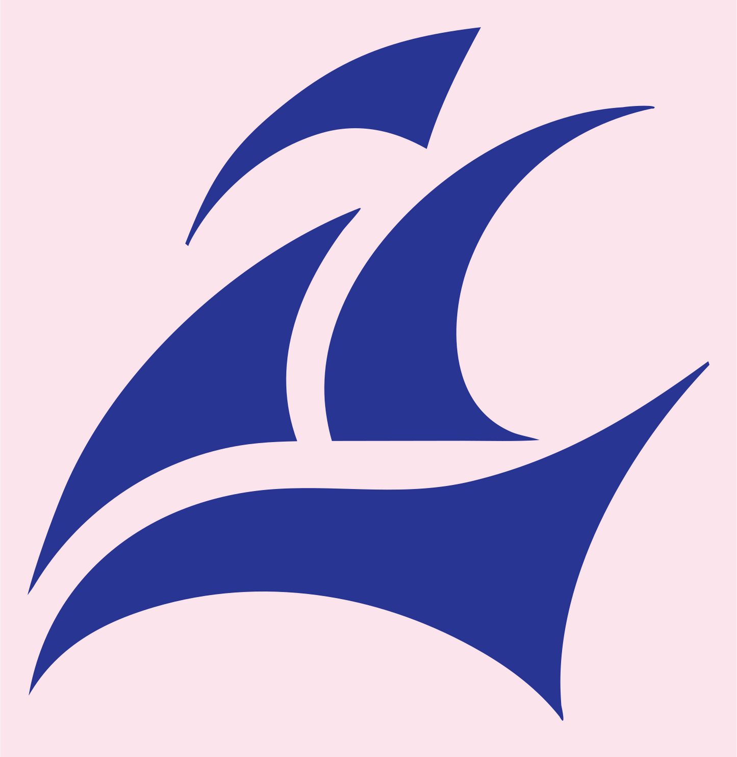 Tall Ship Hand-Drawn Badge #fce4ec/#283593