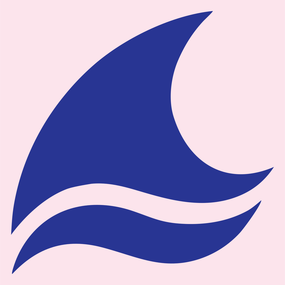 Fluid Flame Wave Sail Ship Icon #fce4ec/#283593