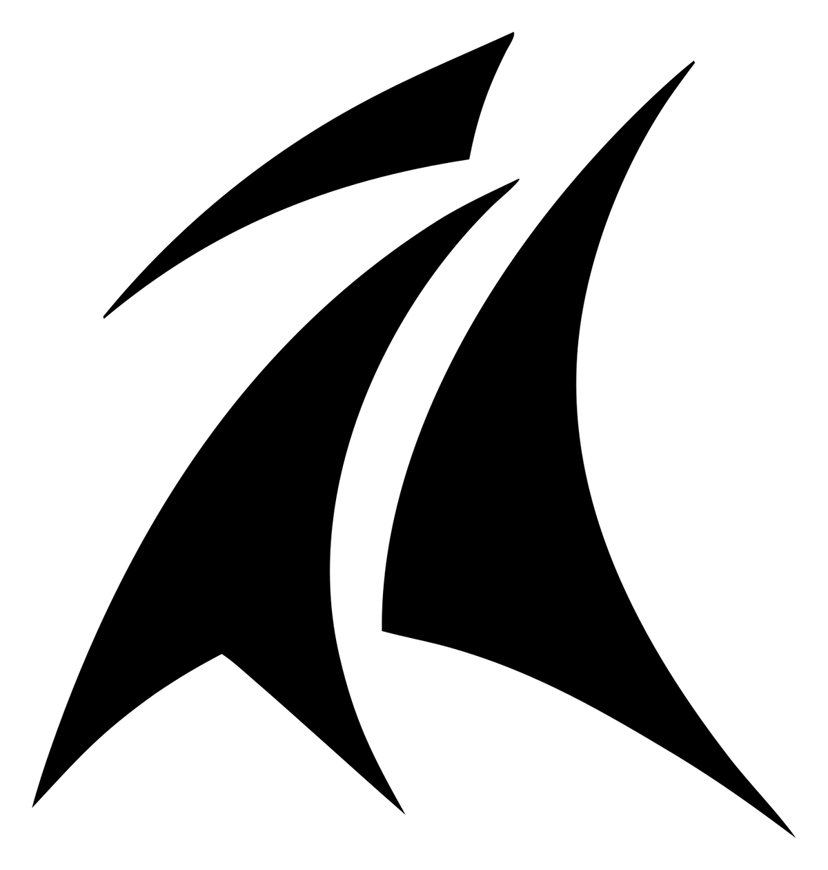 Sketch Style Layered Sail Schooner Emblem #ffffff/#000000