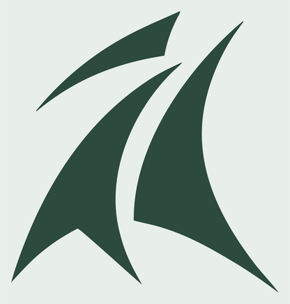 Sketch Style Layered Sail Schooner Emblem #e8efe9/#2d4a3e