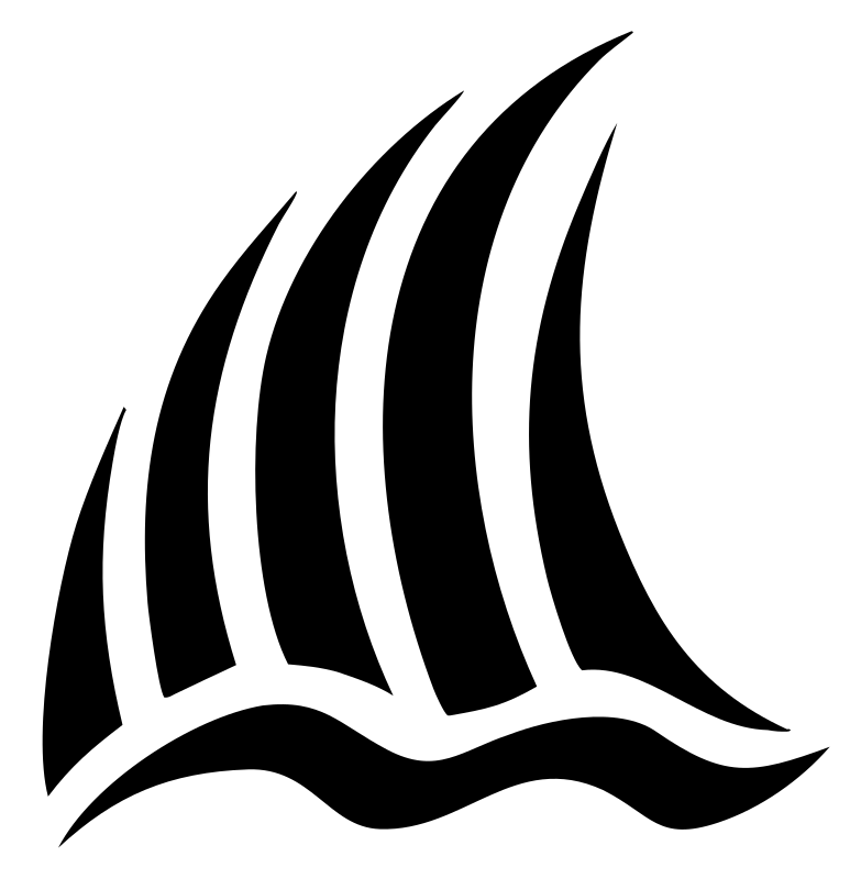 Hand-Drawn Striped Tall Ship Sailing Logo