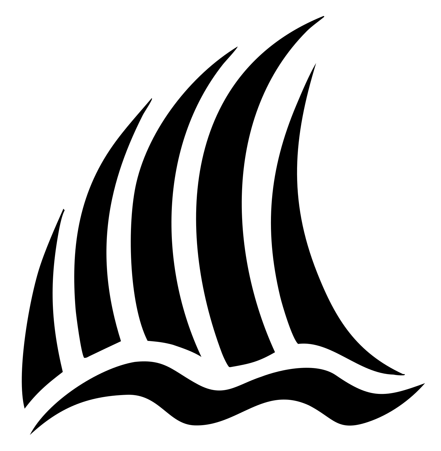 Hand-Drawn Striped Tall Ship Sailing Logo #ffffff/#000000