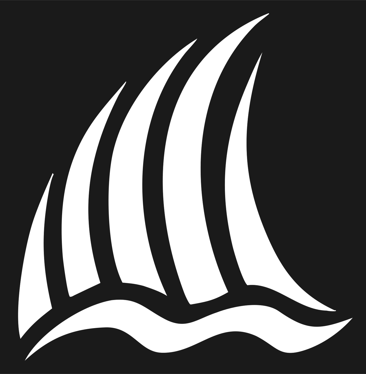 Hand-Drawn Striped Tall Ship Sailing Logo #1a1a1a/#ffffff