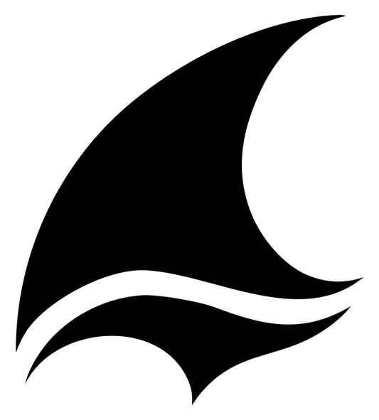 Bold Curved Shark Fin Sail Wave Logo