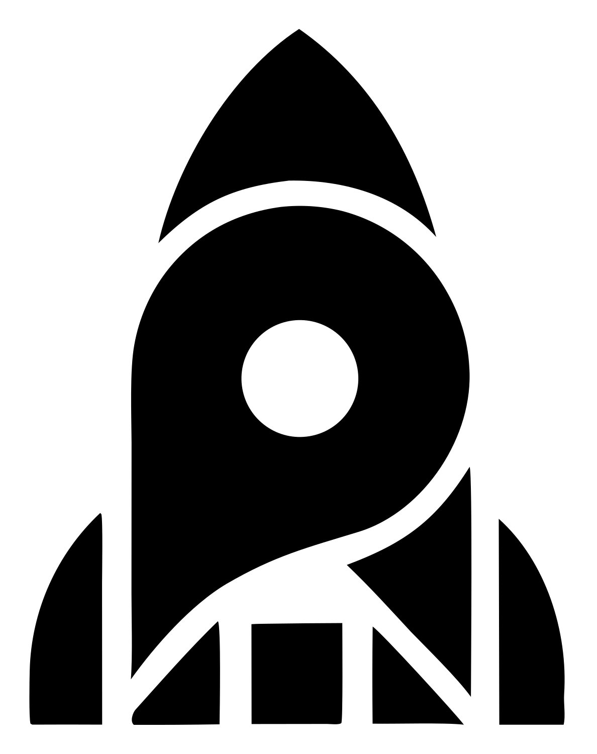 Layered Overlap Bold Rocket Porthole Mark #ffffff/#000000
