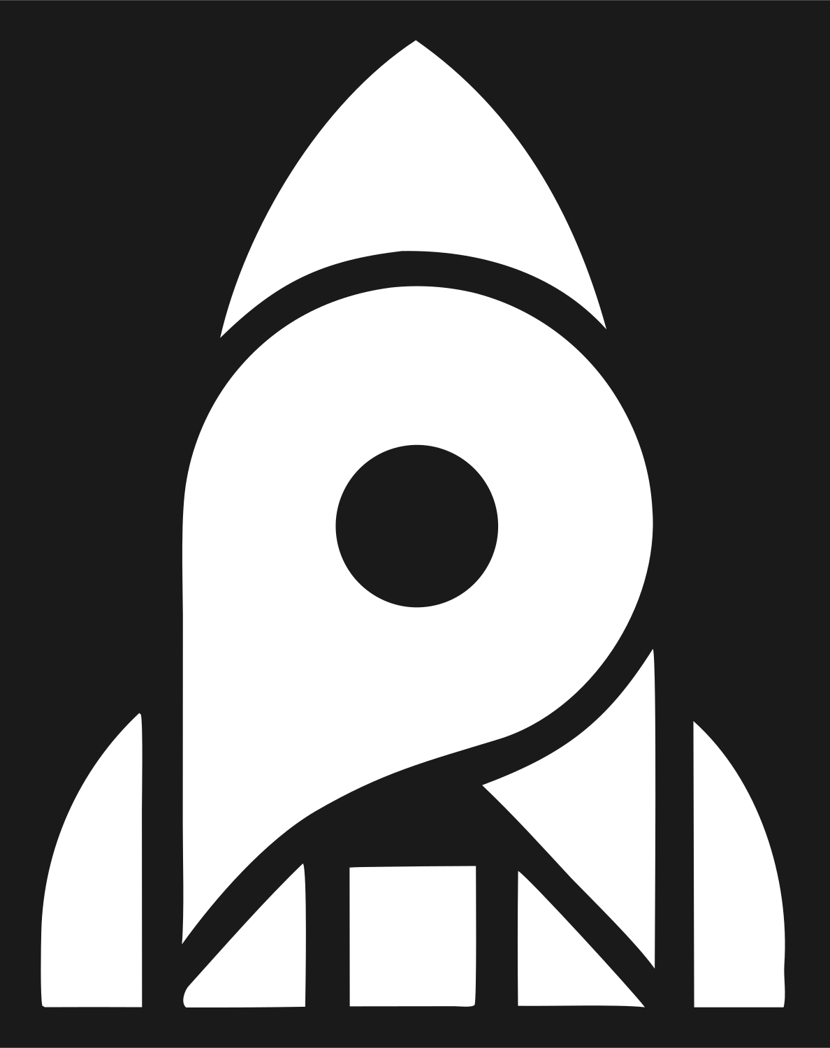 Layered Overlap Bold Rocket Porthole Mark #1a1a1a/#ffffff