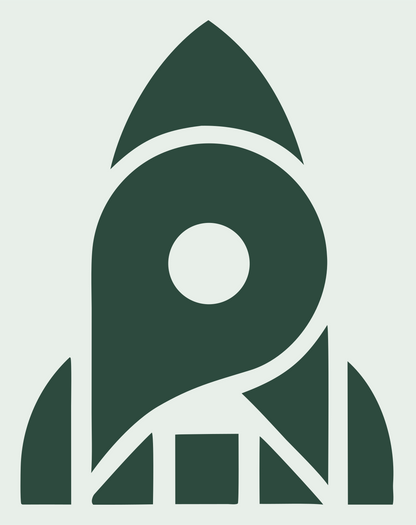 Layered Overlap Bold Rocket Porthole Mark #e8efe9/#2d4a3e