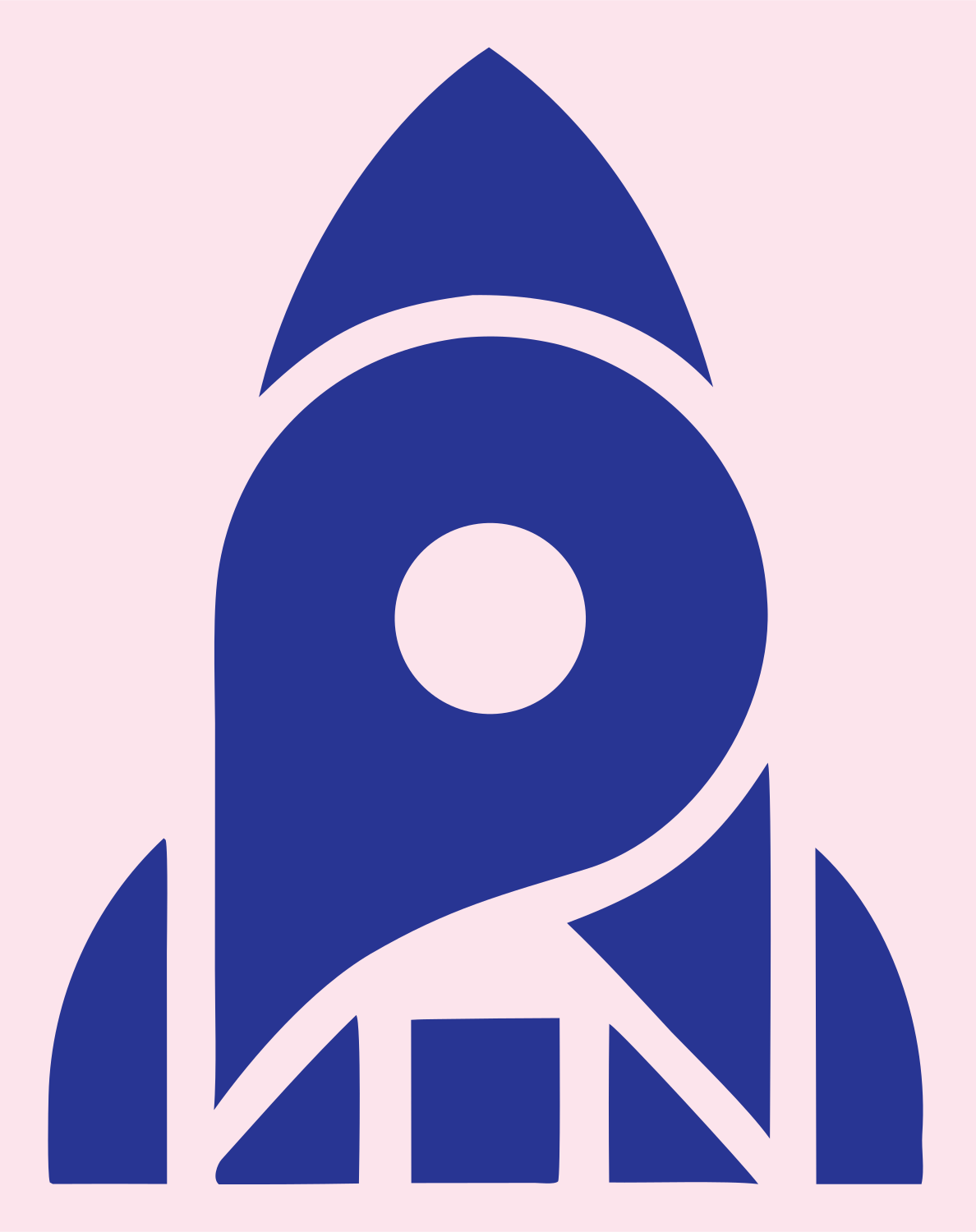Layered Overlap Bold Rocket Porthole Mark #fce4ec/#283593