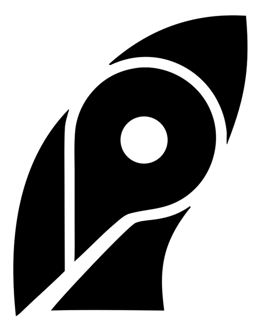 Layered Overlap Rocket Nose Cone Emblem