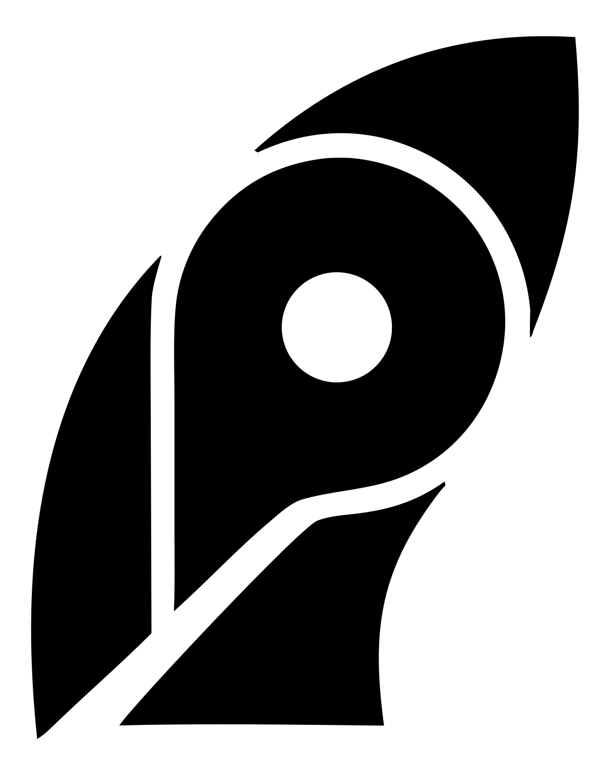 Layered Overlap Rocket Nose Cone Emblem #ffffff/#000000