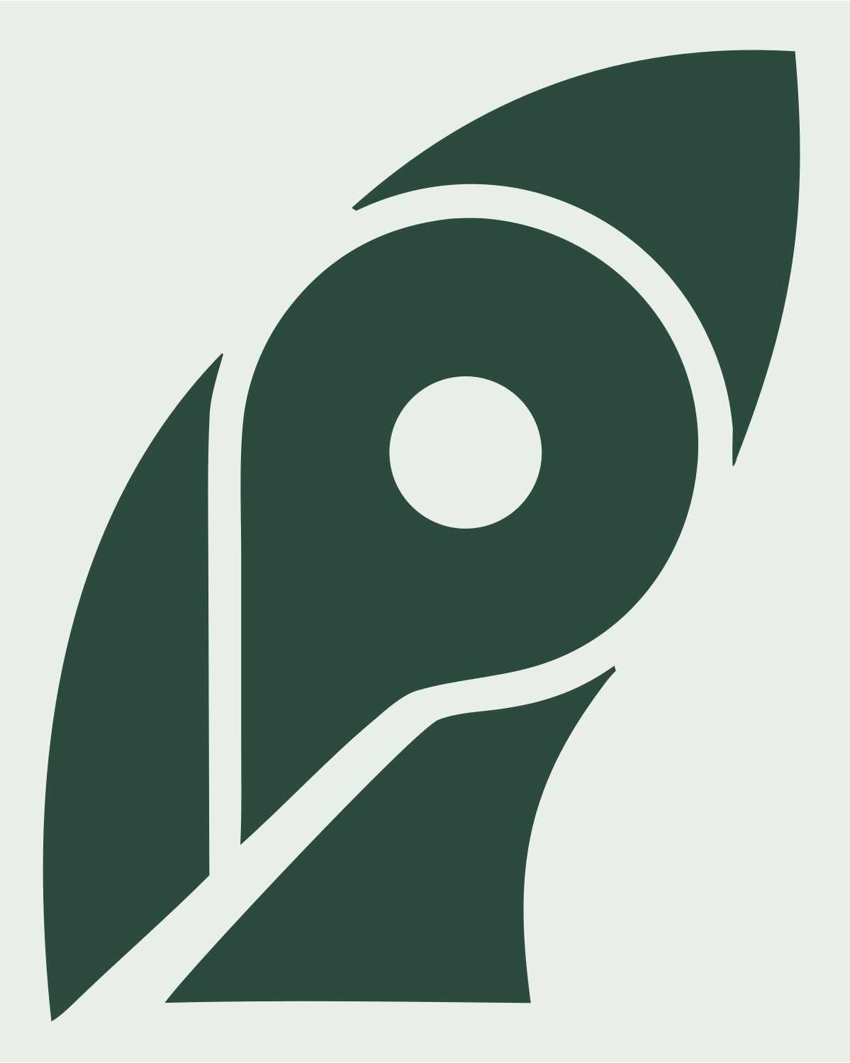 Layered Overlap Rocket Nose Cone Emblem #e8efe9/#2d4a3e
