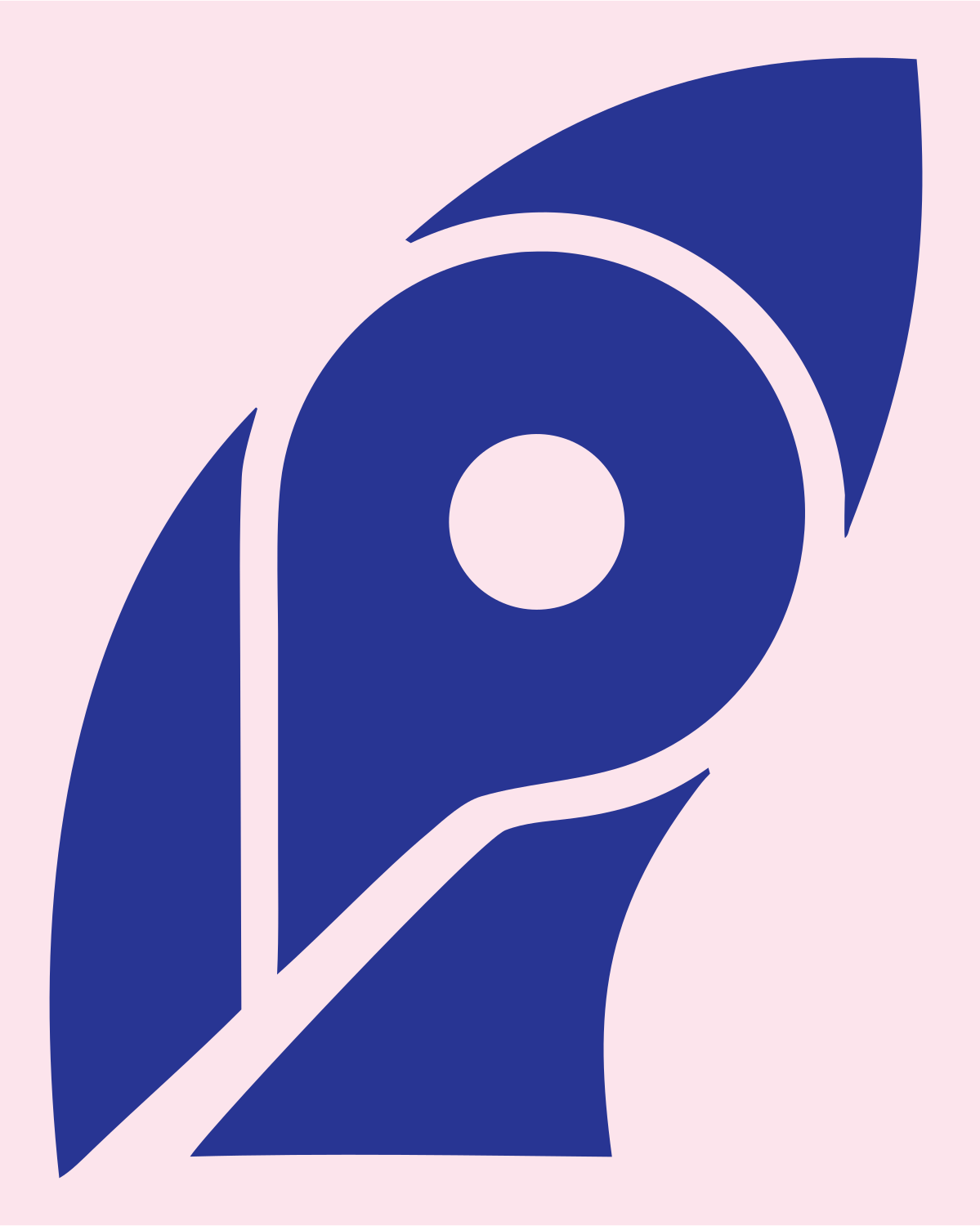 Layered Overlap Rocket Nose Cone Emblem #fce4ec/#283593