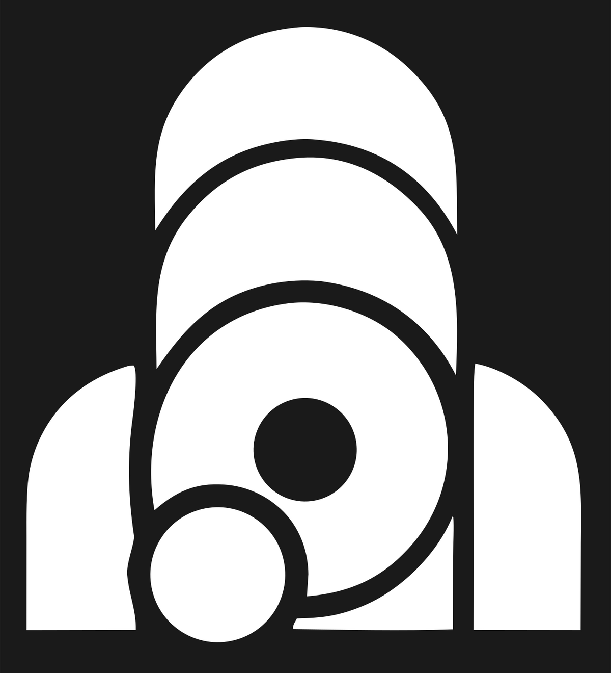 Stacked Rings Rocket Booster Icon #1a1a1a/#ffffff