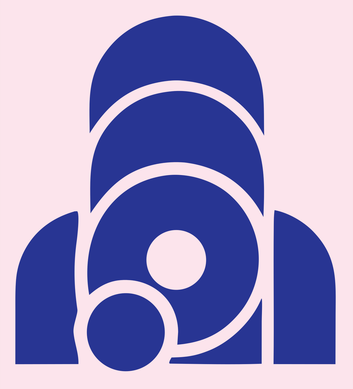 Stacked Rings Rocket Booster Icon #fce4ec/#283593