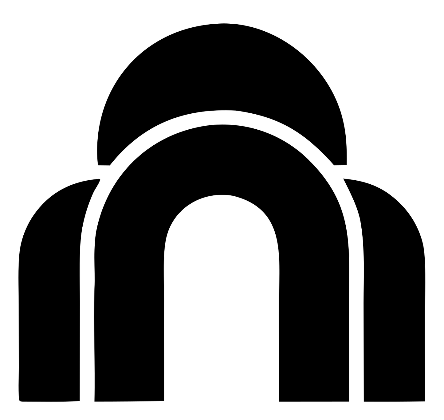 Layered Arch Dome Gateway Portal Mark #ffffff/#000000