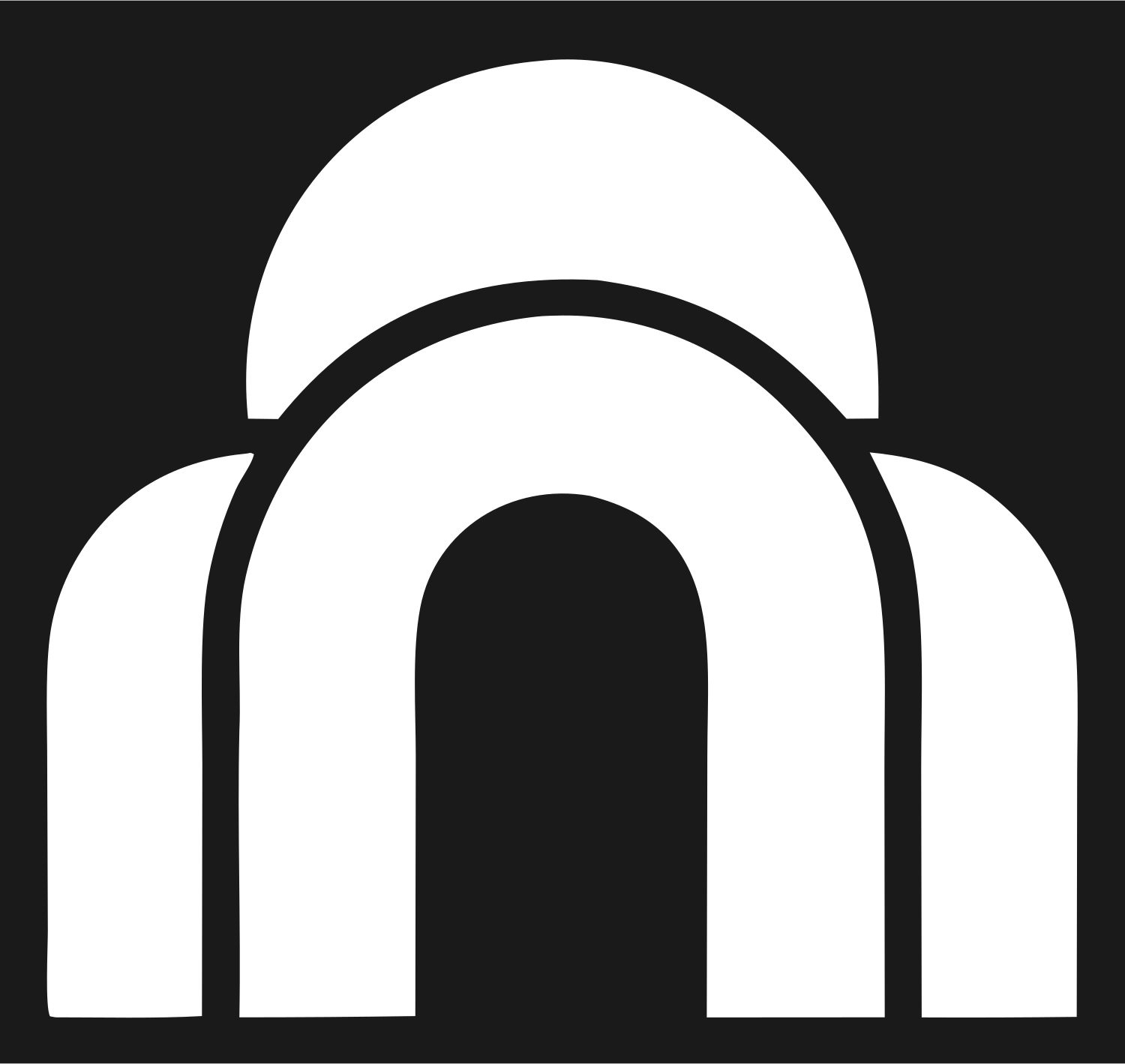 Layered Arch Dome Gateway Portal Mark #1a1a1a/#ffffff