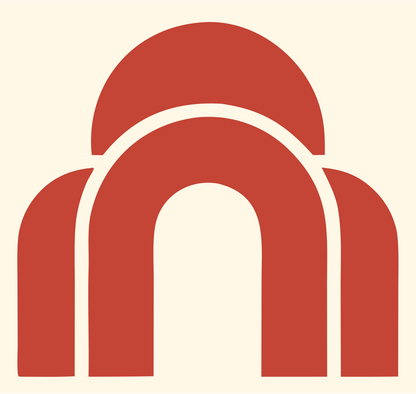 Layered Arch Dome Gateway Portal Mark #fff8e7/#c44536
