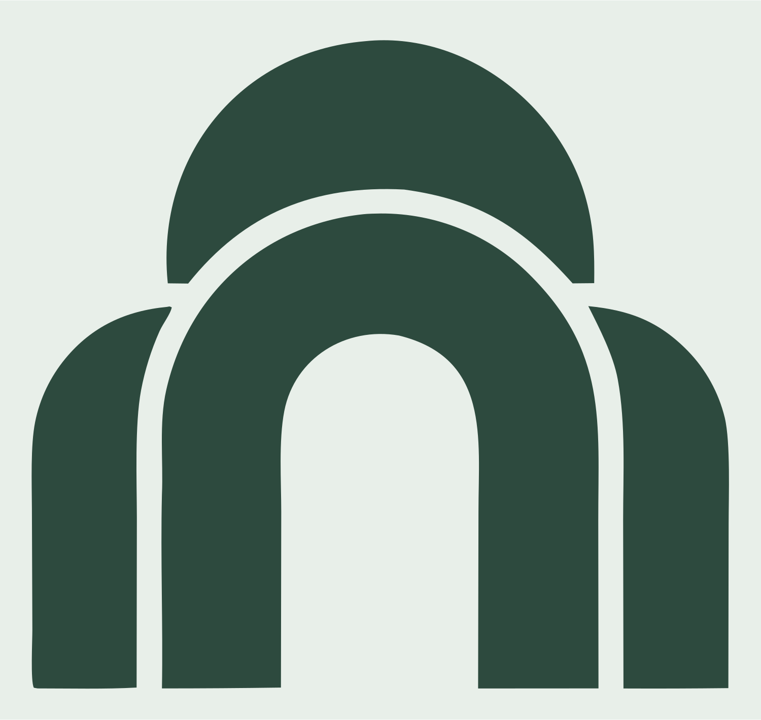 Layered Arch Dome Gateway Portal Mark #e8efe9/#2d4a3e