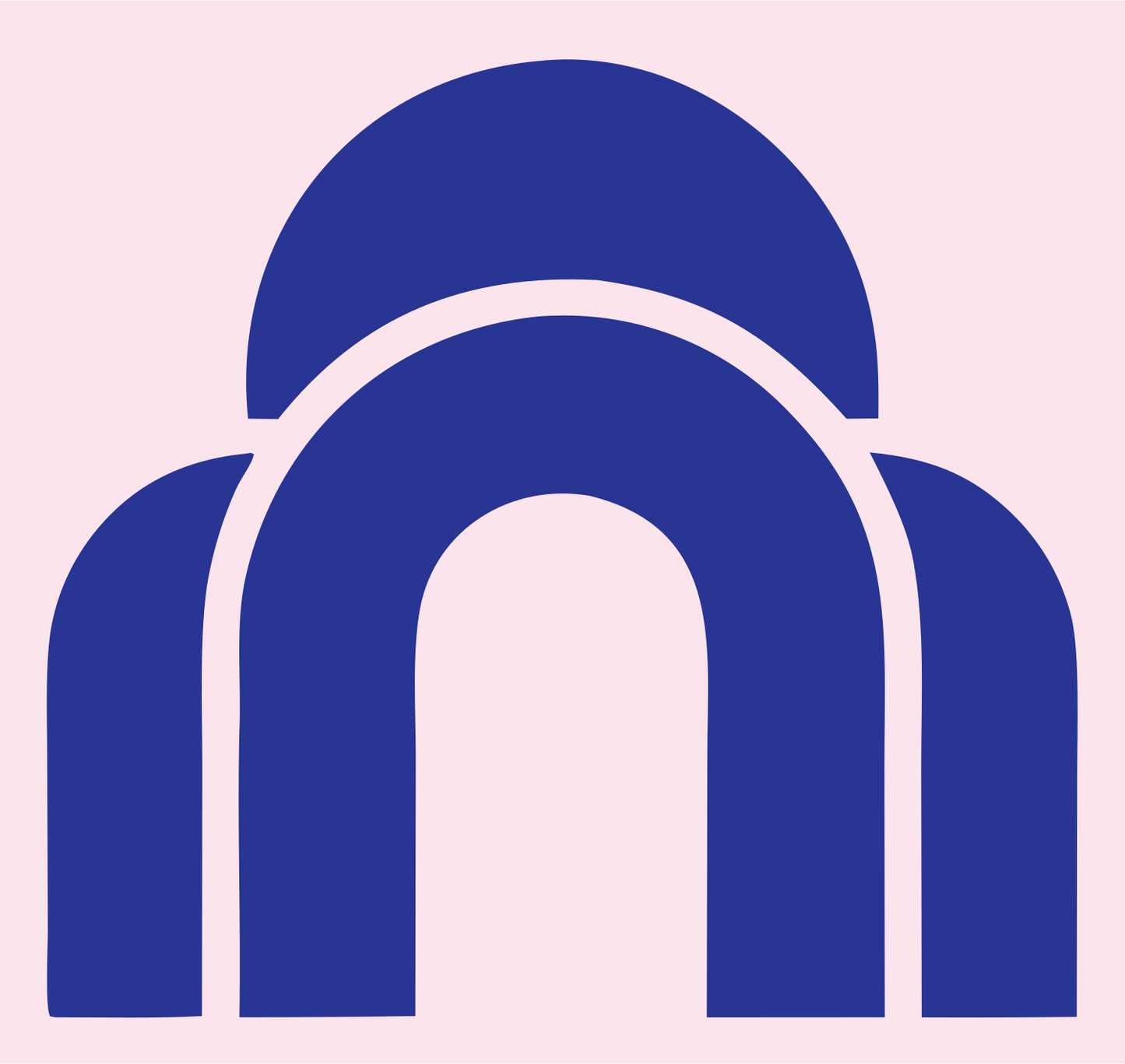 Layered Arch Dome Gateway Portal Mark #fce4ec/#283593