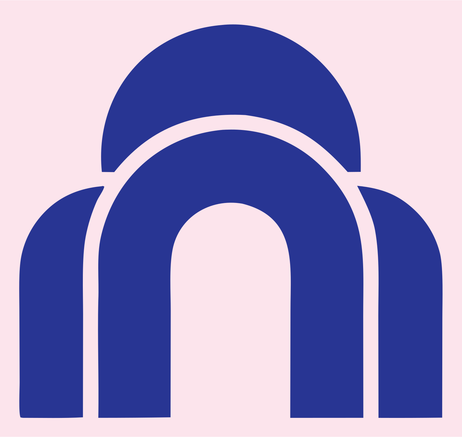Layered Arch Dome Gateway Portal Mark #fce4ec/#283593
