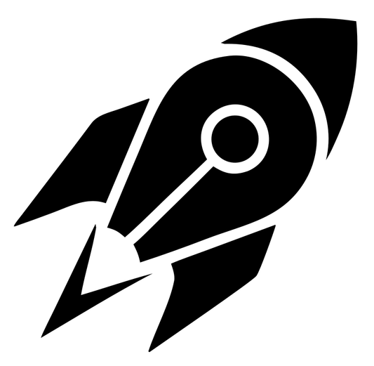 Bold Silhouette Rocket Porthole Launch Icon