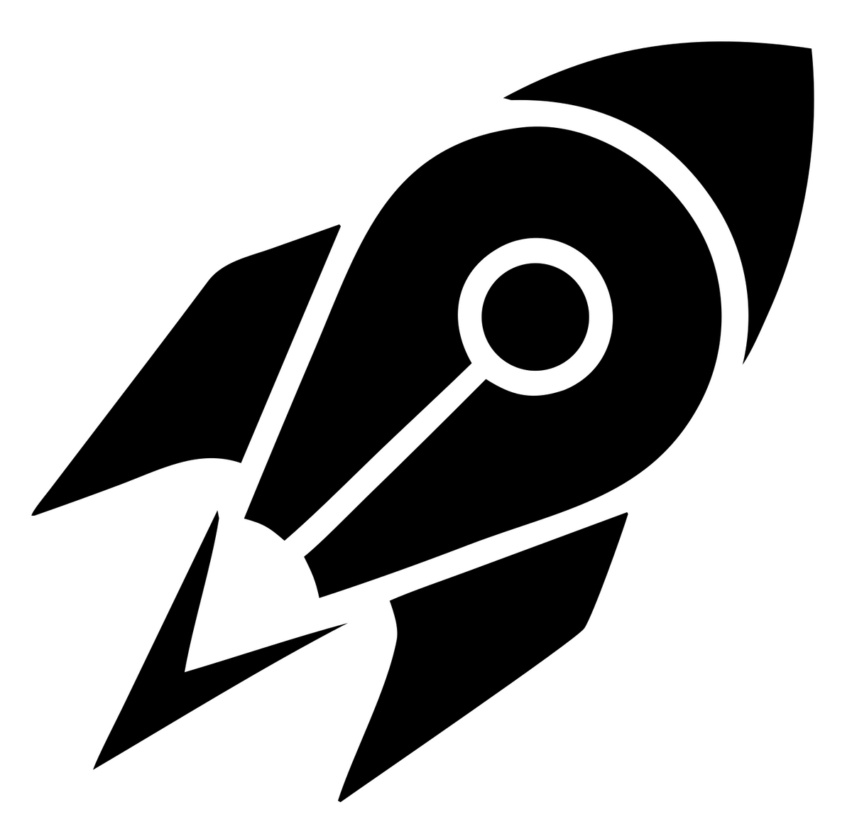 Bold Silhouette Rocket Porthole Launch Icon #ffffff/#000000