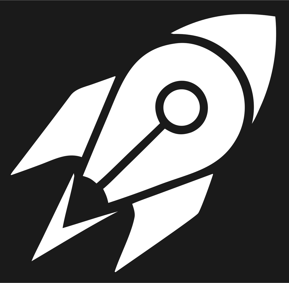 Bold Silhouette Rocket Porthole Launch Icon #1a1a1a/#ffffff