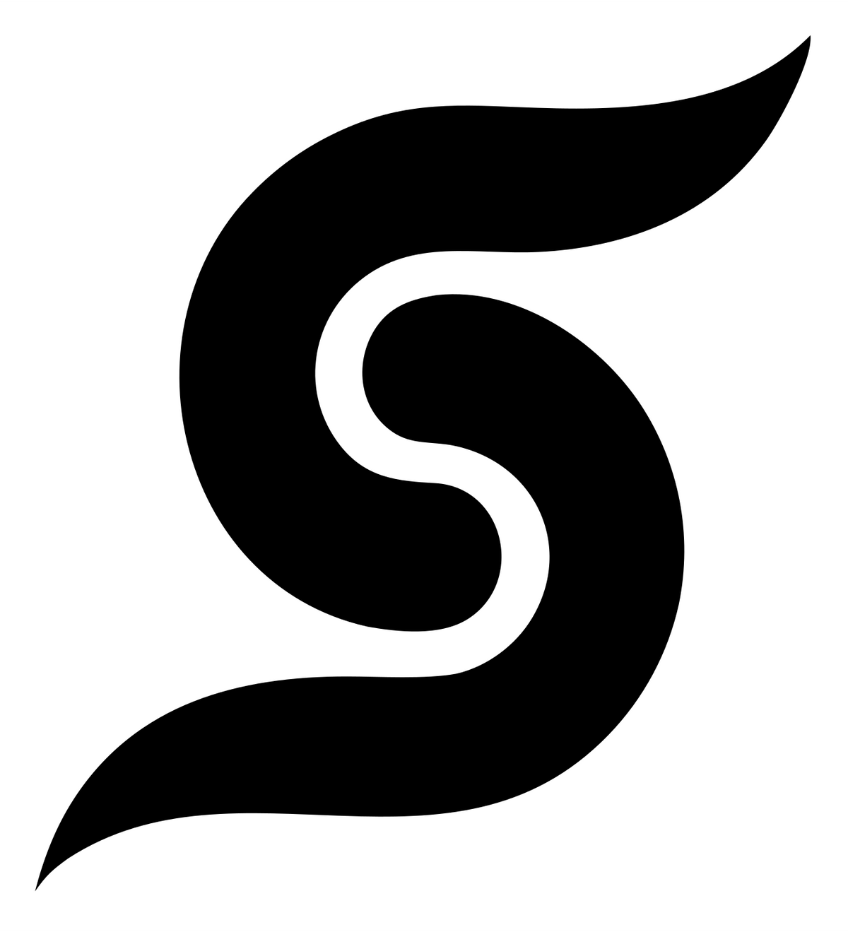 Fluid Swirl Letter S Rocket Mark #ffffff/#000000