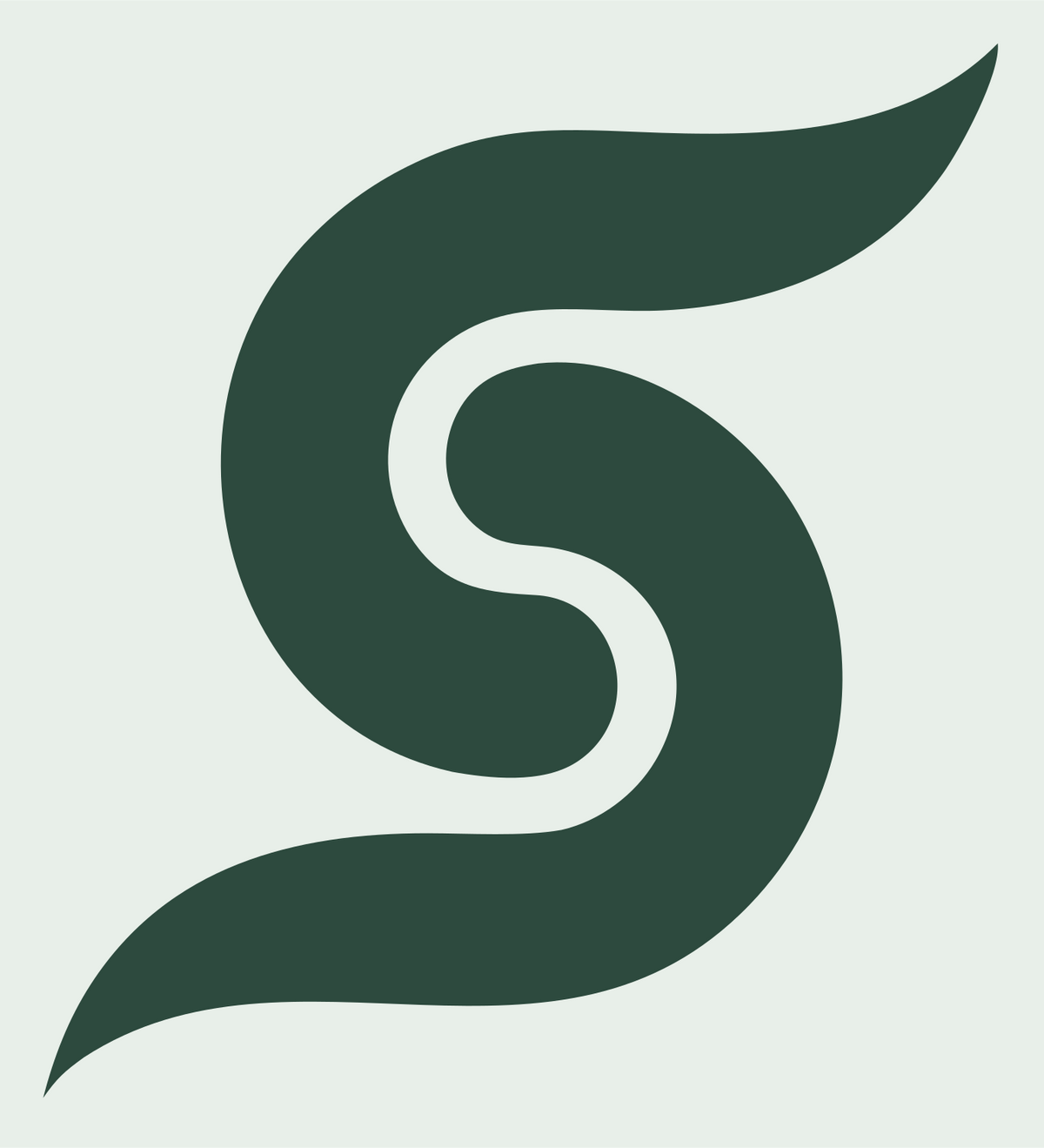 Fluid Swirl Letter S Rocket Mark #e8efe9/#2d4a3e