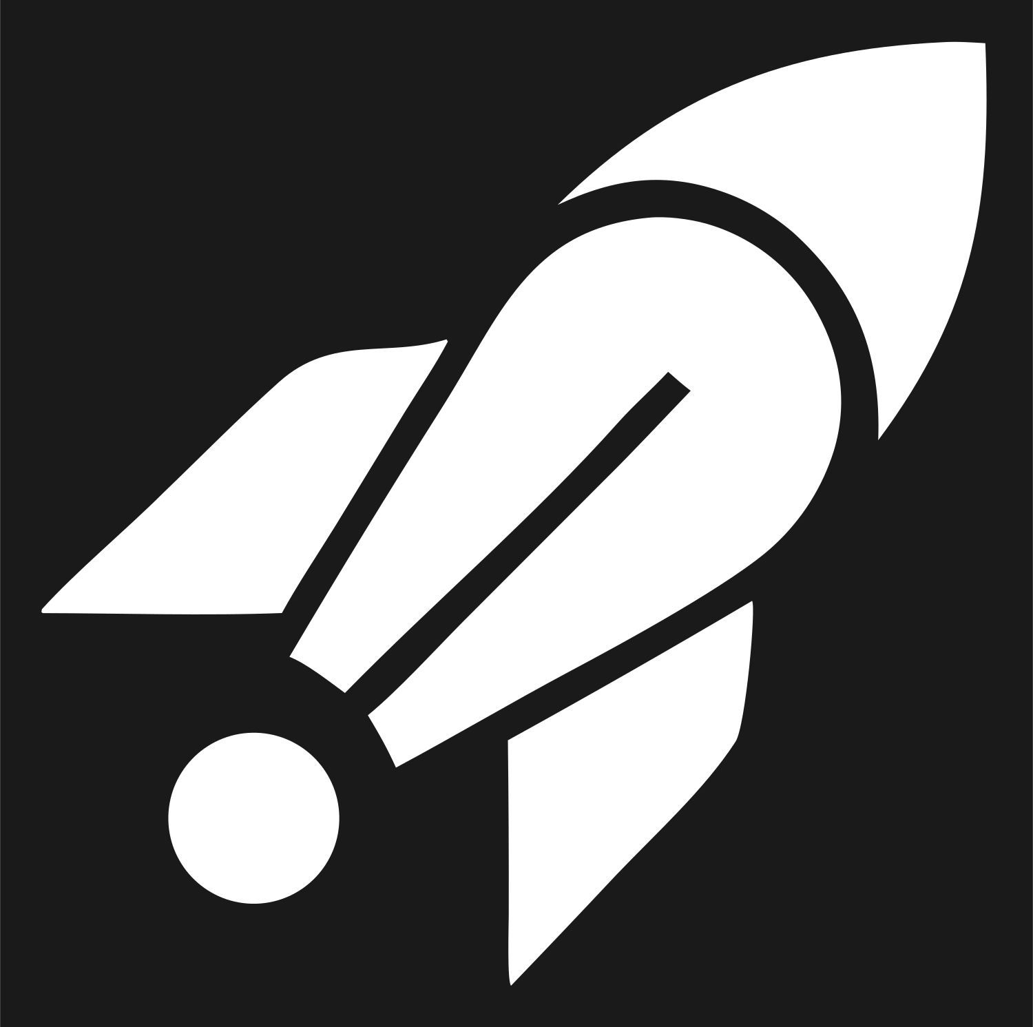 Layered Overlap Rocket Diagonal Streak Crest #1a1a1a/#ffffff