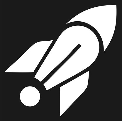 Layered Overlap Rocket Diagonal Streak Crest #1a1a1a/#ffffff