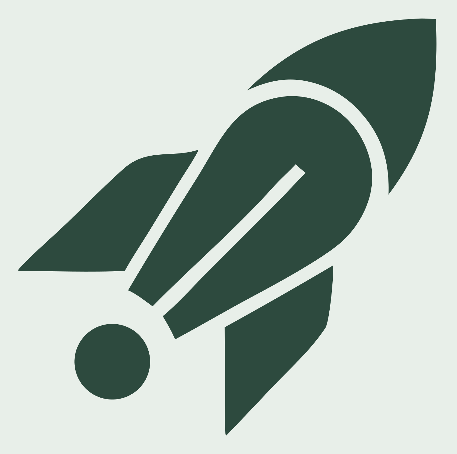 Layered Overlap Rocket Diagonal Streak Crest #e8efe9/#2d4a3e