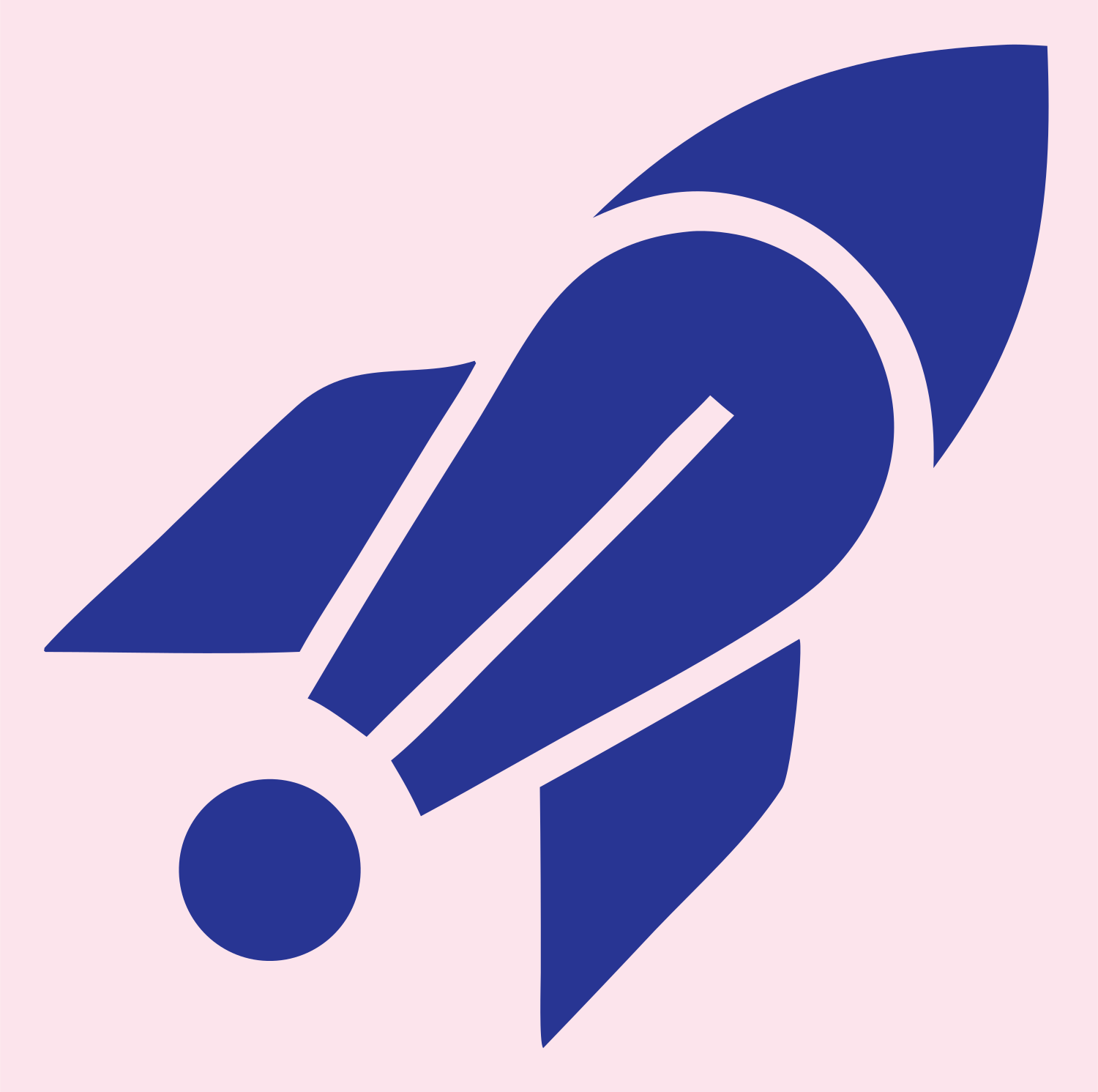 Layered Overlap Rocket Diagonal Streak Crest #fce4ec/#283593