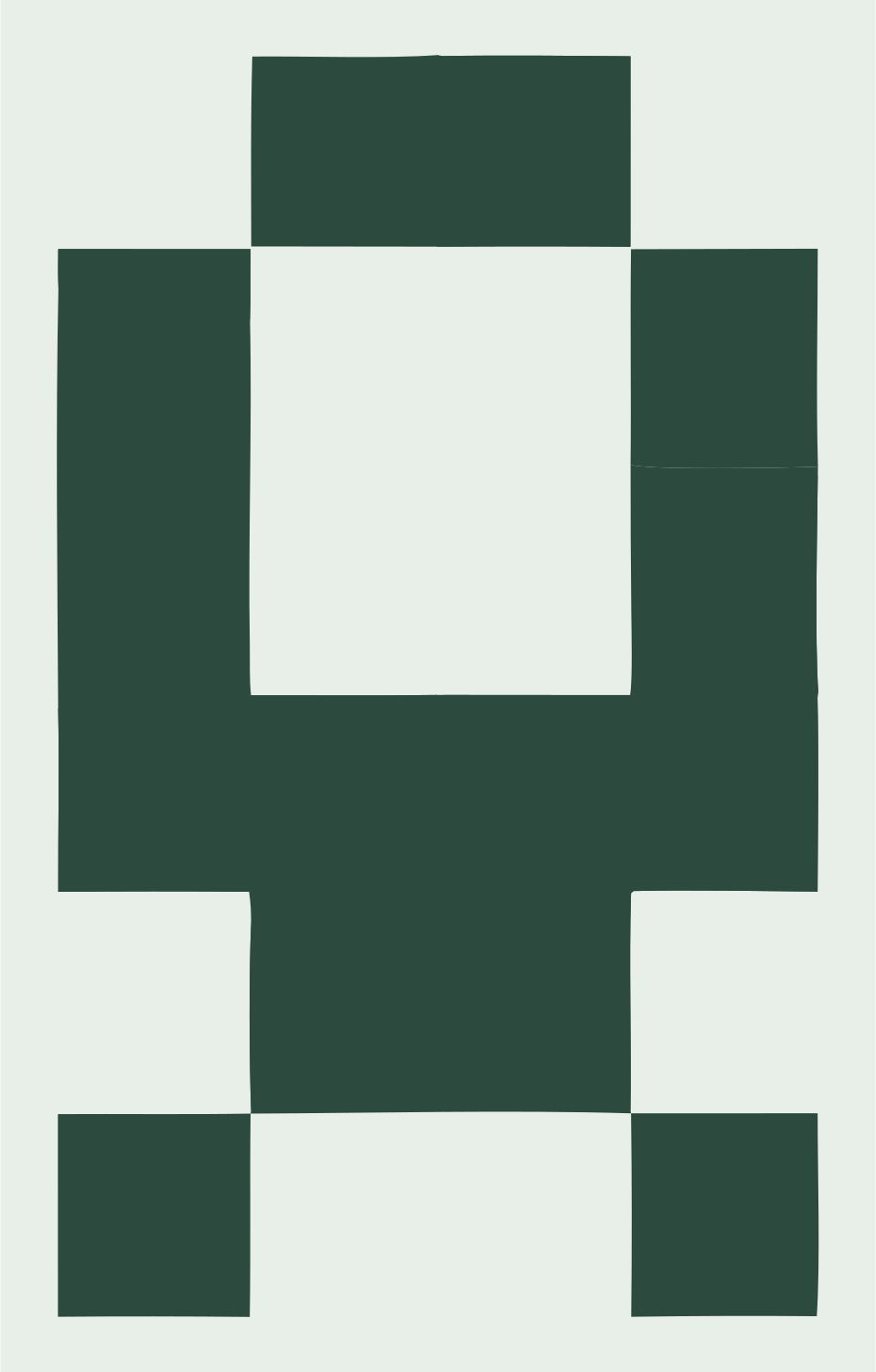 Pixel Art Retro Robot Train Icon #e8efe9/#2d4a3e