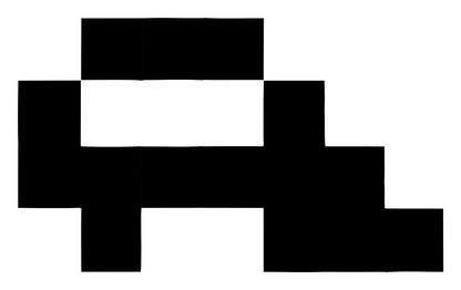 8-Bit Pixel Side View Train Mark #ffffff/#000000