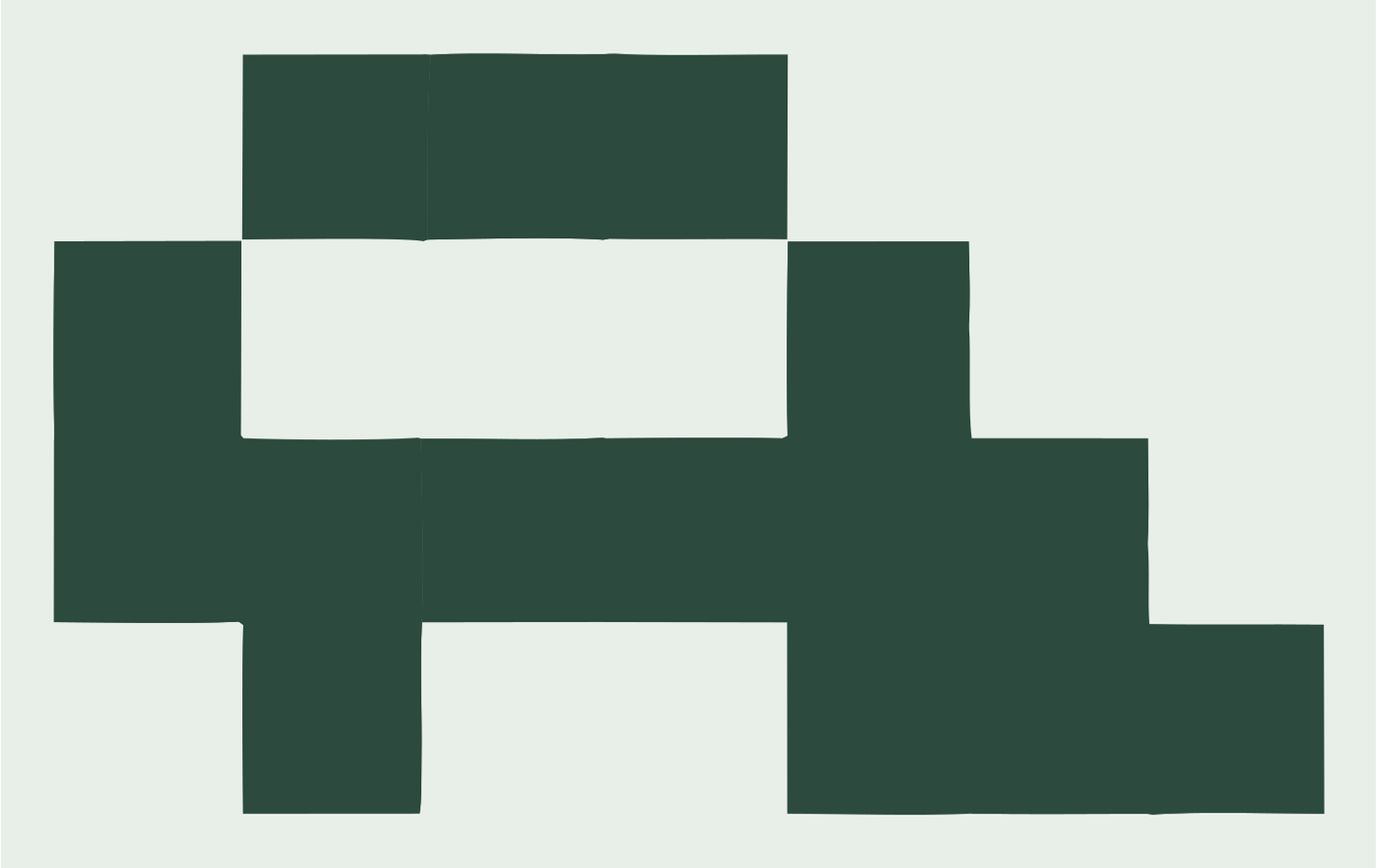 8-Bit Pixel Side View Train Mark #e8efe9/#2d4a3e