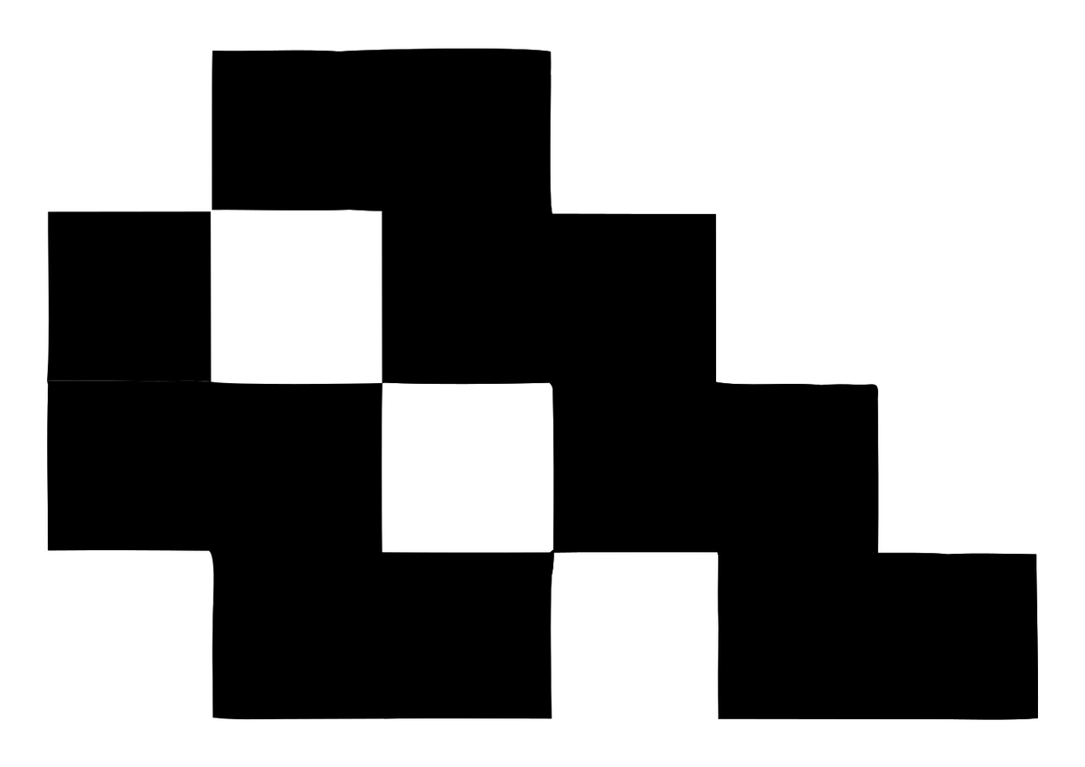 Pixel Block Mosaic Locomotive Emblem #ffffff/#000000