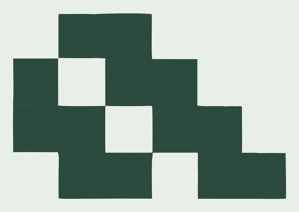 Pixel Block Mosaic Locomotive Emblem #e8efe9/#2d4a3e